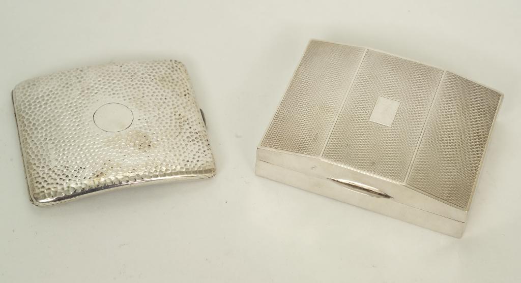 Appraisal: GEORGE V SILVER CIGARETTE CASE BIRMINGHAM with planished finish gilt