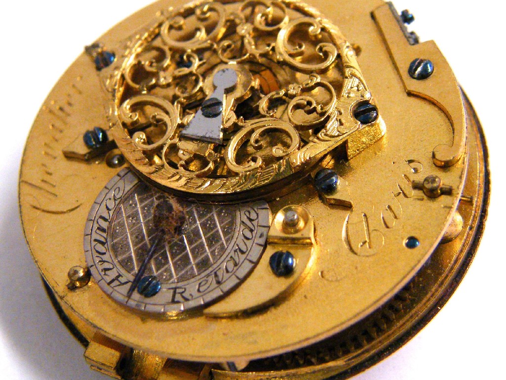 Appraisal: th century French fusee verge small pocket watch movement signed