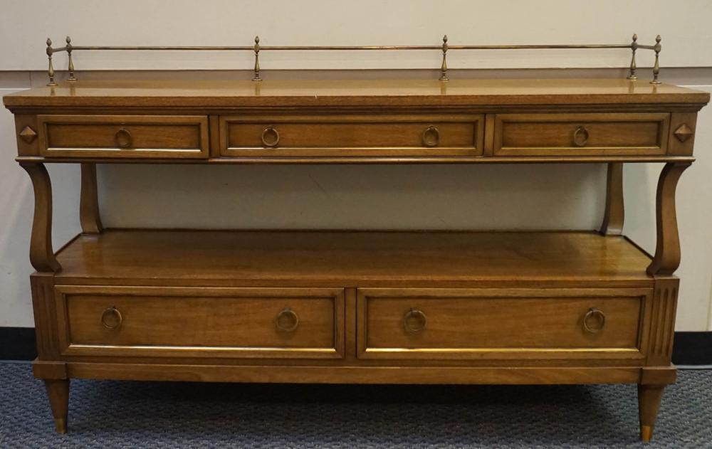 Appraisal: NEOCLASSICAL STYLE BRASS MOUNTED FRUITWOOD SIDEBOARD OVERALL X X IN