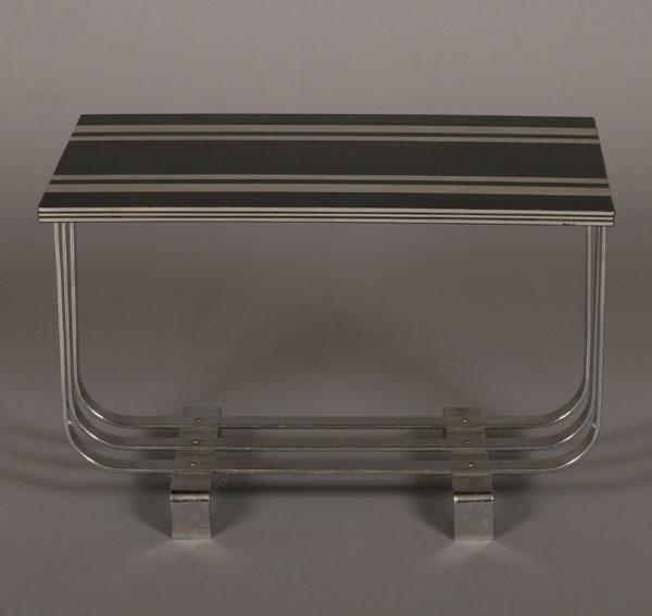 Appraisal: Machine Age chrome and black bakelite occasional coffee table Wolfgang