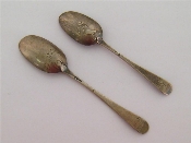 Appraisal: Two George III silver picture-back teaspoons one maker s mark