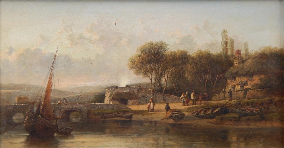 Appraisal: William Pitt act - On the Avon Devon oil on