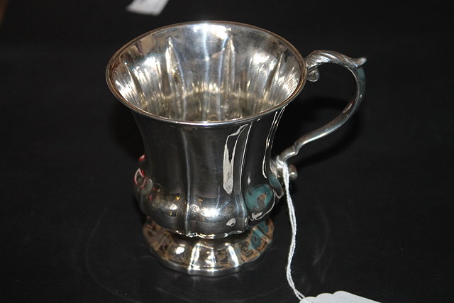 Appraisal: A GEORGIAN SILVER CHRISTENING MUG of baluster form with loop