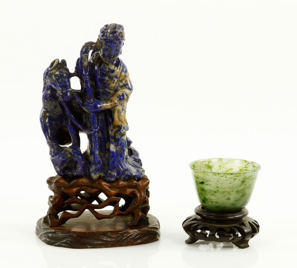 Appraisal: - th C Chinese Jade Cup on Stand th century