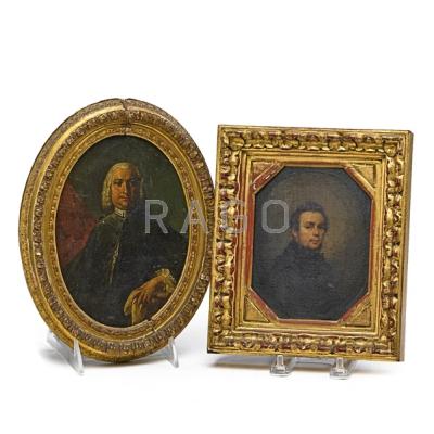 Appraisal: TH AND TH C MINIATURE OIL PORTRAITS One oval-shaped on