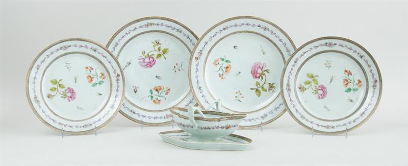 Appraisal: TWO GRADUATED PAIRS OF CHINESE EXPORT PORCELAIN FAMILLE ROSE PLATES