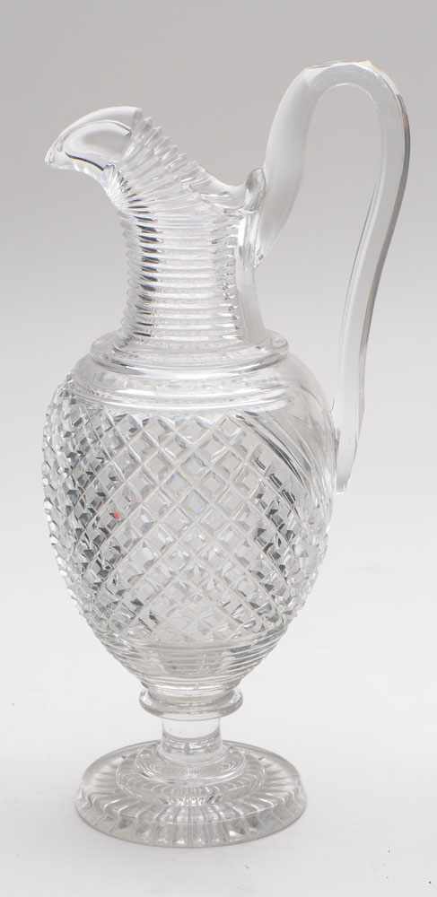 Appraisal: ENGLISH CUT GLASS EWER Of typical form with a diamond