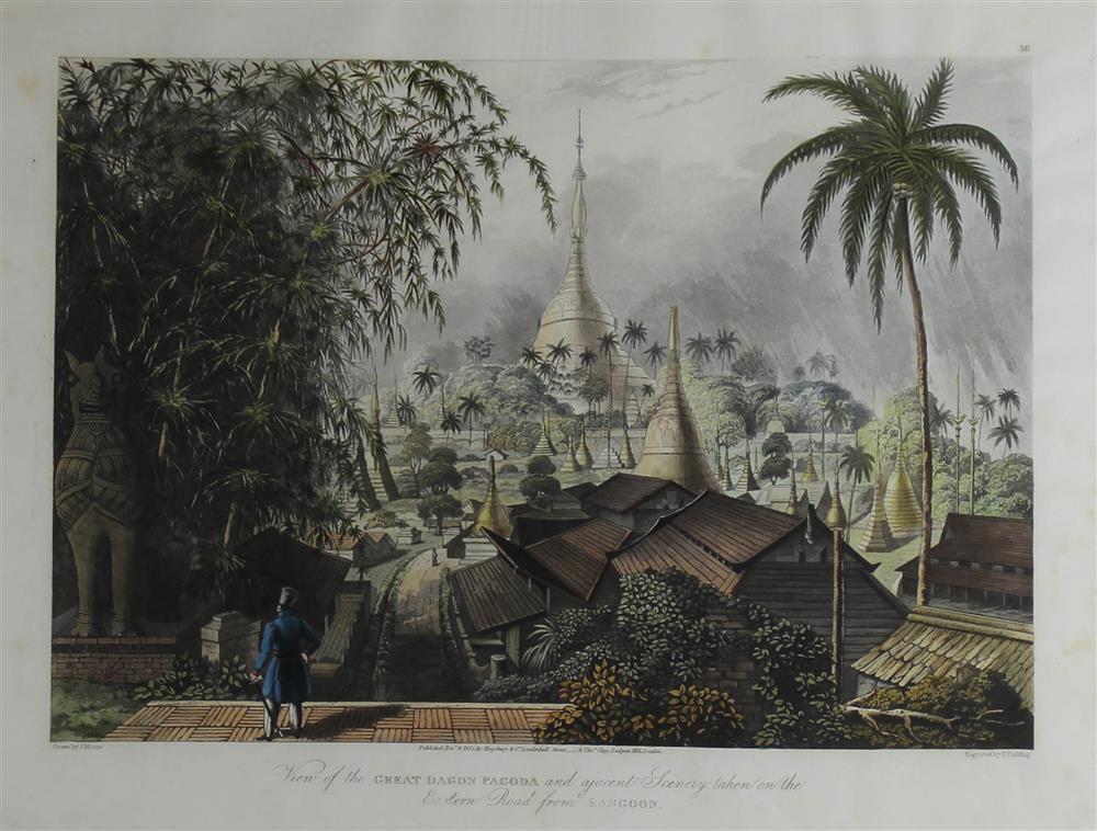 Appraisal: JOSEPH MOORE BRITISH - TWO PRINTS FROM RANGOON VIEWS AND