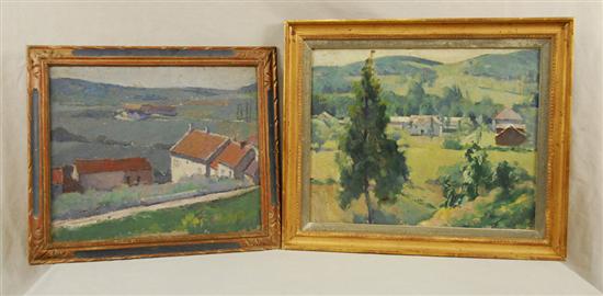 Appraisal: RUSKIN WILLIAMS American - TWO WOODSTOCK LANDSCAPES two oils on