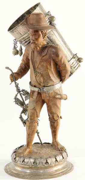 Appraisal: Swedish Carved Fruitwood Woodsman th century the figure set into