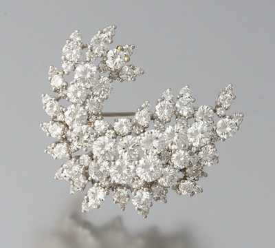 Appraisal: An Estate Platinum and Diamond Spray Brooch Mounted in platinum