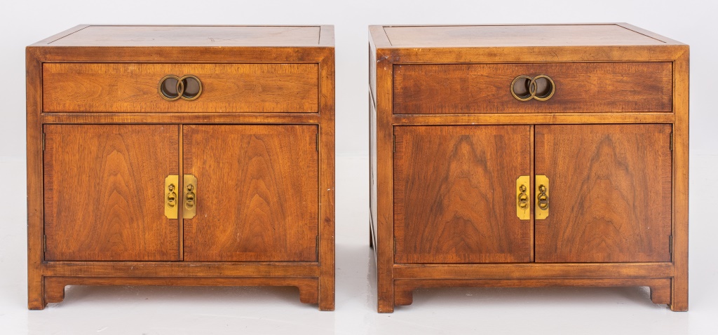 Appraisal: ASIAN MODERN SMALL MAHOGANY CABINETS PAIR Asian modern small mahogany