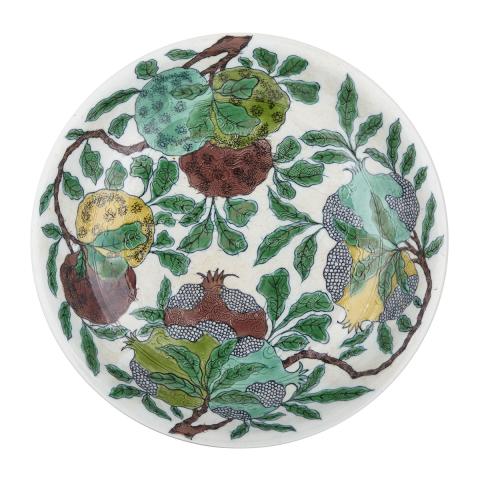 Appraisal: A Fine Biscuit-Enamelled Sancai Dish Kangxi Mark With shallow rounded