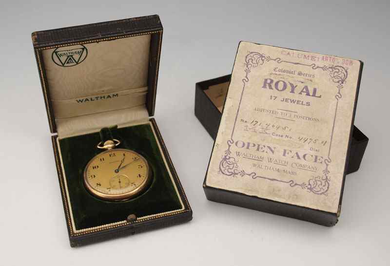 Appraisal: K WALTHAM POCKET WATCH IN ORIGINAL BOX CA Colonial Series