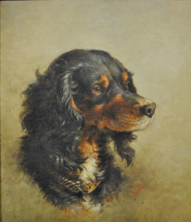 Appraisal: - Oil on canvas canine portrait of Victor the Setter