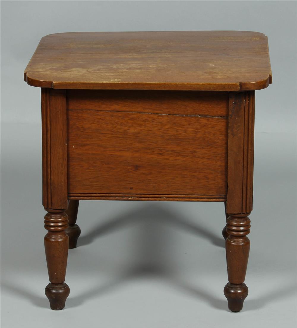 Appraisal: LATE SHERATON WALNUT STOOL with a rectangular top with cut