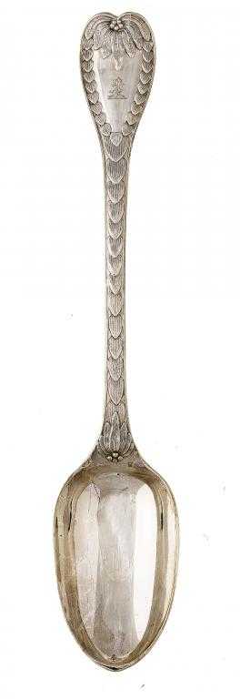 Appraisal: A VICTORIAN GRAVY SPOON Palm pattern crested by Holland Aldwinckle