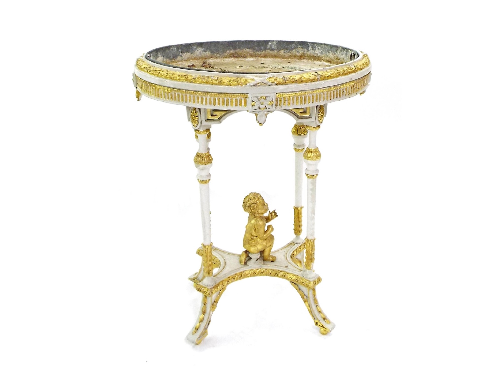 Appraisal: Attractive Continental giltwood jardiniere stand the oval top with dart