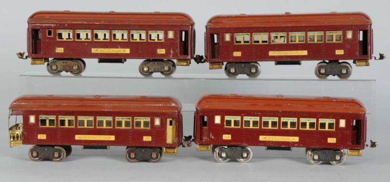 Appraisal: Lot of Lionel Standard Gauge Passenger Cars Description Pre-War Terracotta