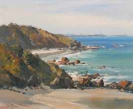 Appraisal: Robert Johnson - Port Macquarie Beaches oil on board signed