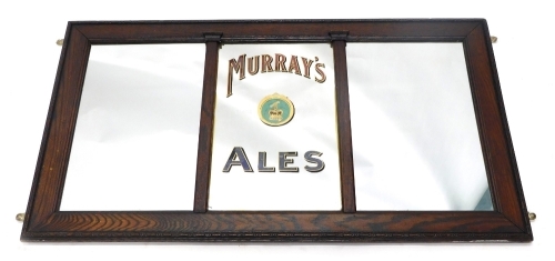 Appraisal: A Murray's Ale advertising mirror in oak frame in three