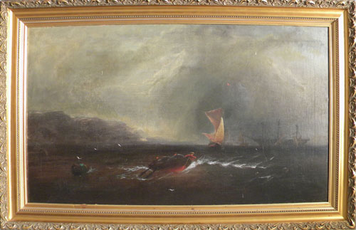 Appraisal: James Hamilton American - oil on canvas seascape signed lower