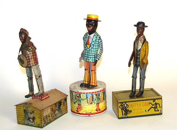 Appraisal: Black Americana lithographed toys Important grouping of - era toys