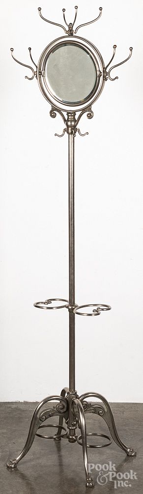 Appraisal: Chrome hat and coat rack Chrome hat and coat rack