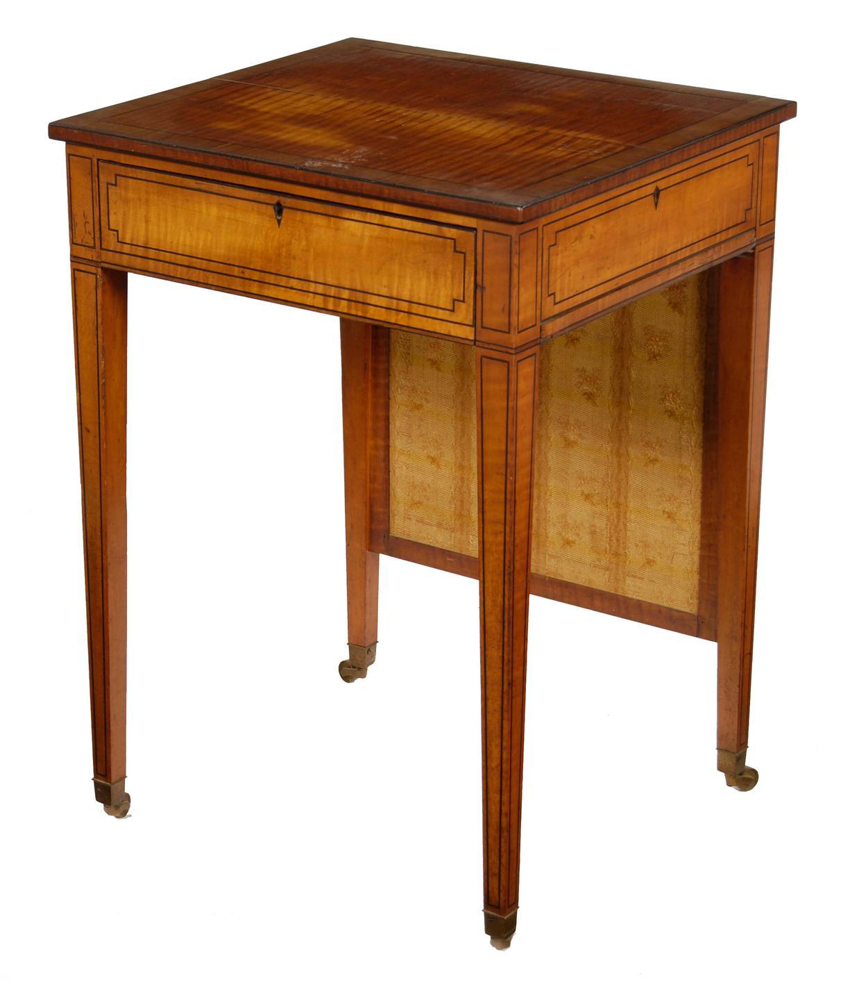 Appraisal: A late George III satinwood lady s writing table