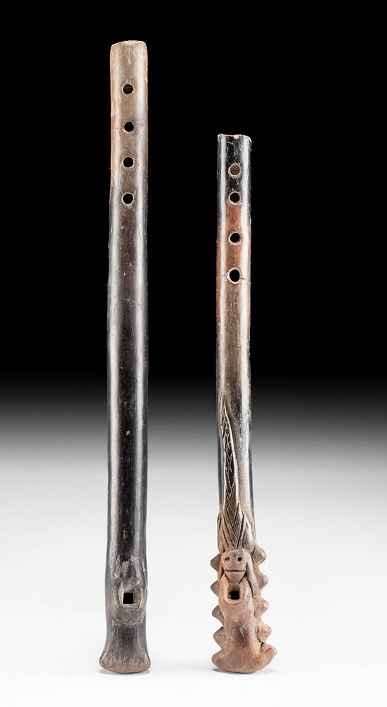 Appraisal: Pair of Colima Pottery Flutes Pre-Columbian Western Mexico Colima ca