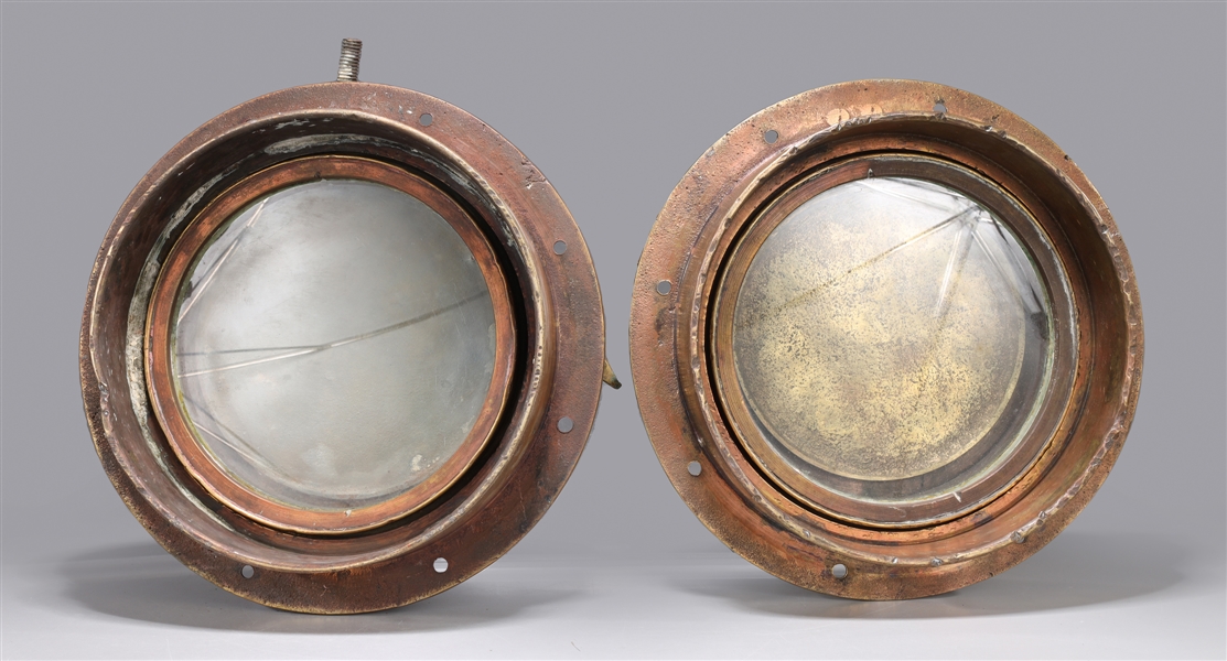 Appraisal: Two antique metal porthole covers possibly for a ship as-is