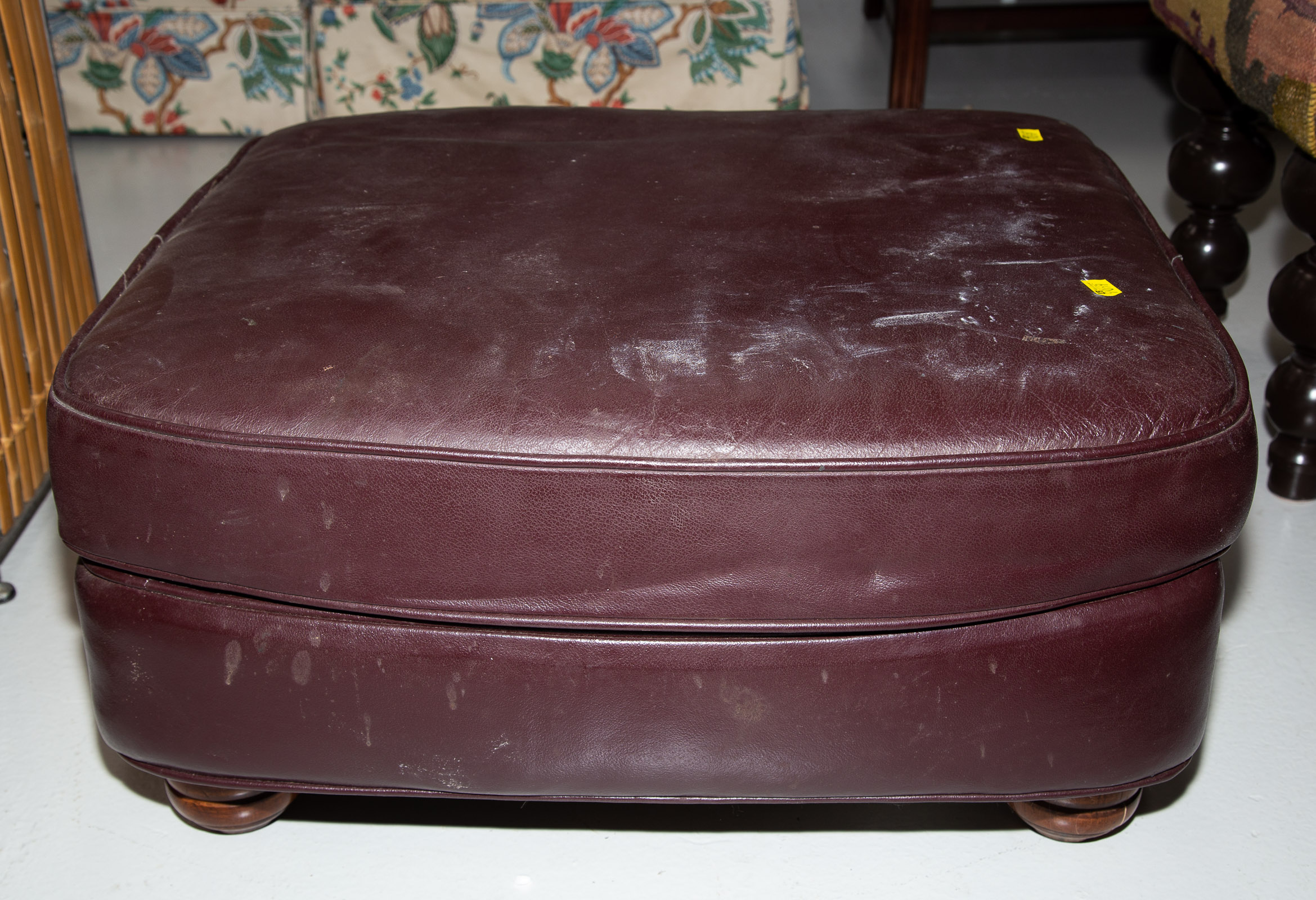 Appraisal: LEATHER OTTOMAN