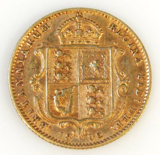 Appraisal: A Victorian shield back gold half sovereign dated g