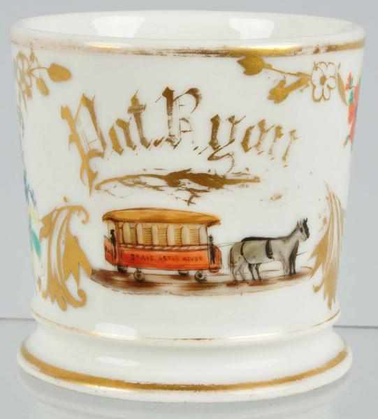 Appraisal: Early Horse-Drawn Trolley Shaving Mug Description Extremely early example Image