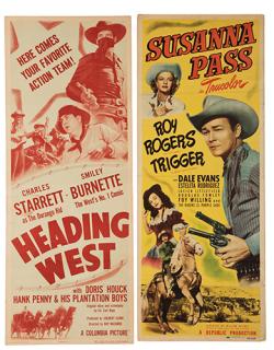 Appraisal: Group of Nine Insert-Sized Western Movie Posters Including a Tom