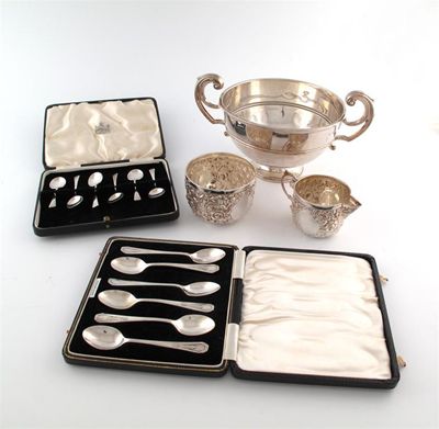 Appraisal: A mixed lot of silver items various dates and makers