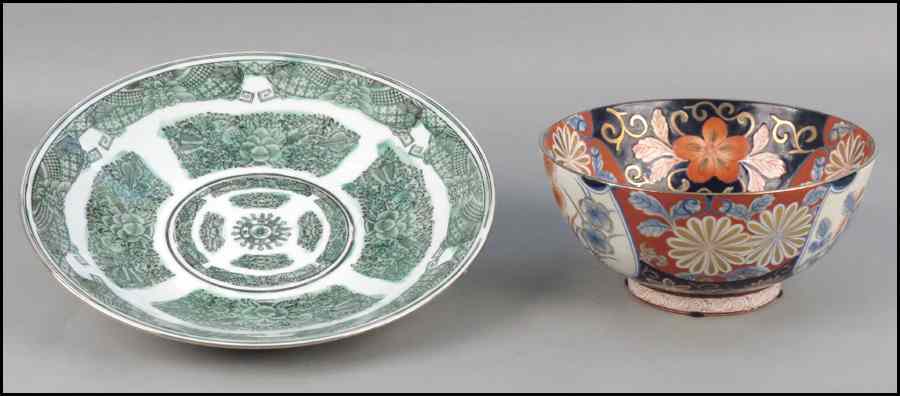 Appraisal: CHINESE PORCELAIN BOWL Together with a green and white porcelain