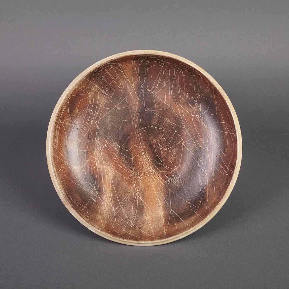 Appraisal: Brooklin Pottery Shallow Bowl Theo and Susan Harlander mid- th