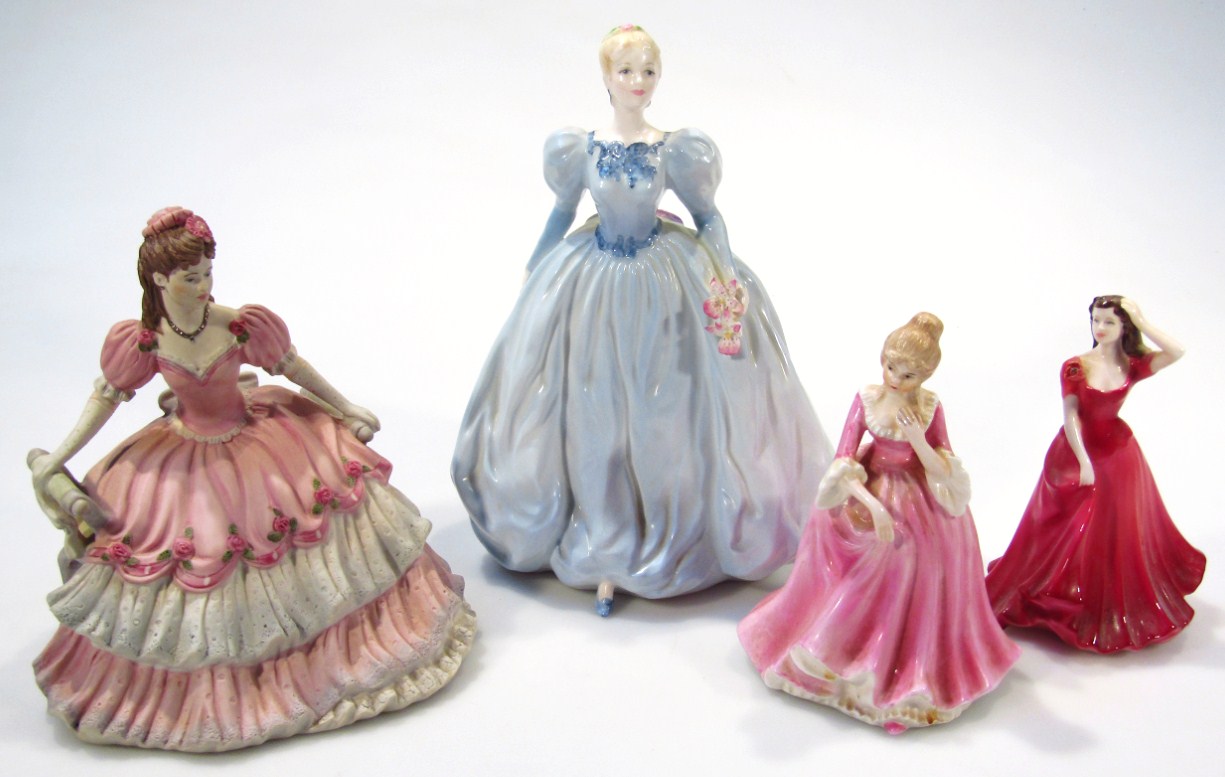 Appraisal: Various figures to include Coalport Lily figurine of the year