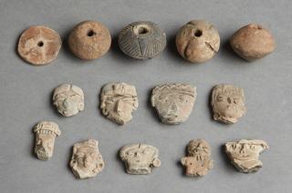 Appraisal: Fourteen Small Pieces of Pre-Columbian Pottery consisting of beads and