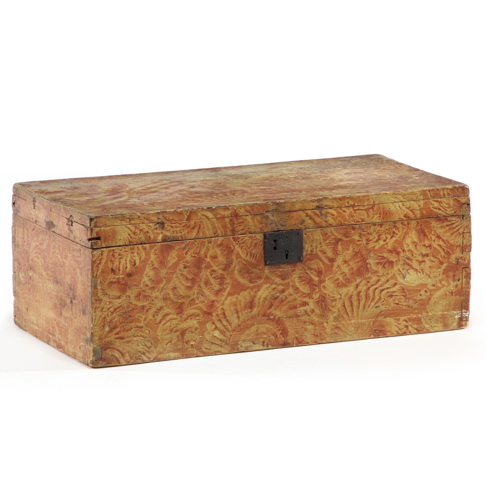 Appraisal: New England Paint Decorated Storage Box circa probably Maine vinegar