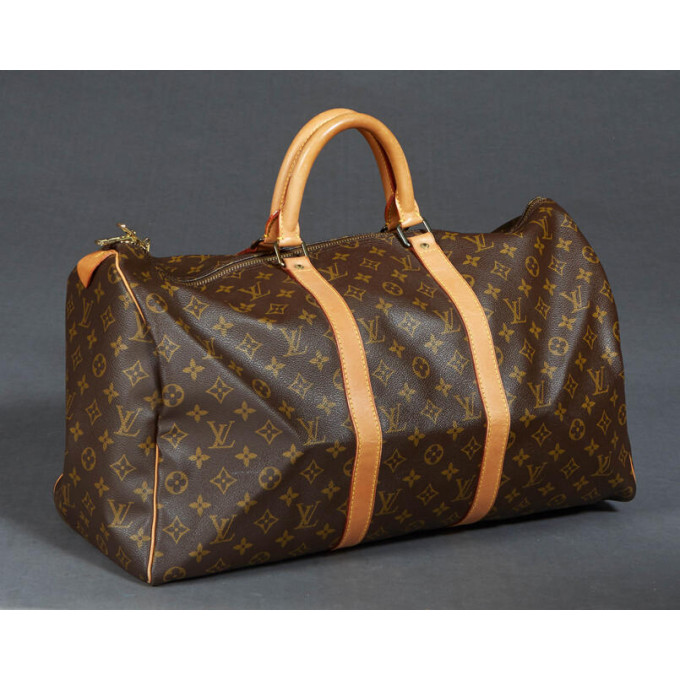 Appraisal: Louis Vuitton Keepall Travel Bag in a brown monogram coated