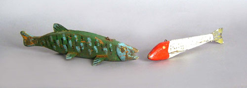 Appraisal: Two painted fish decoys