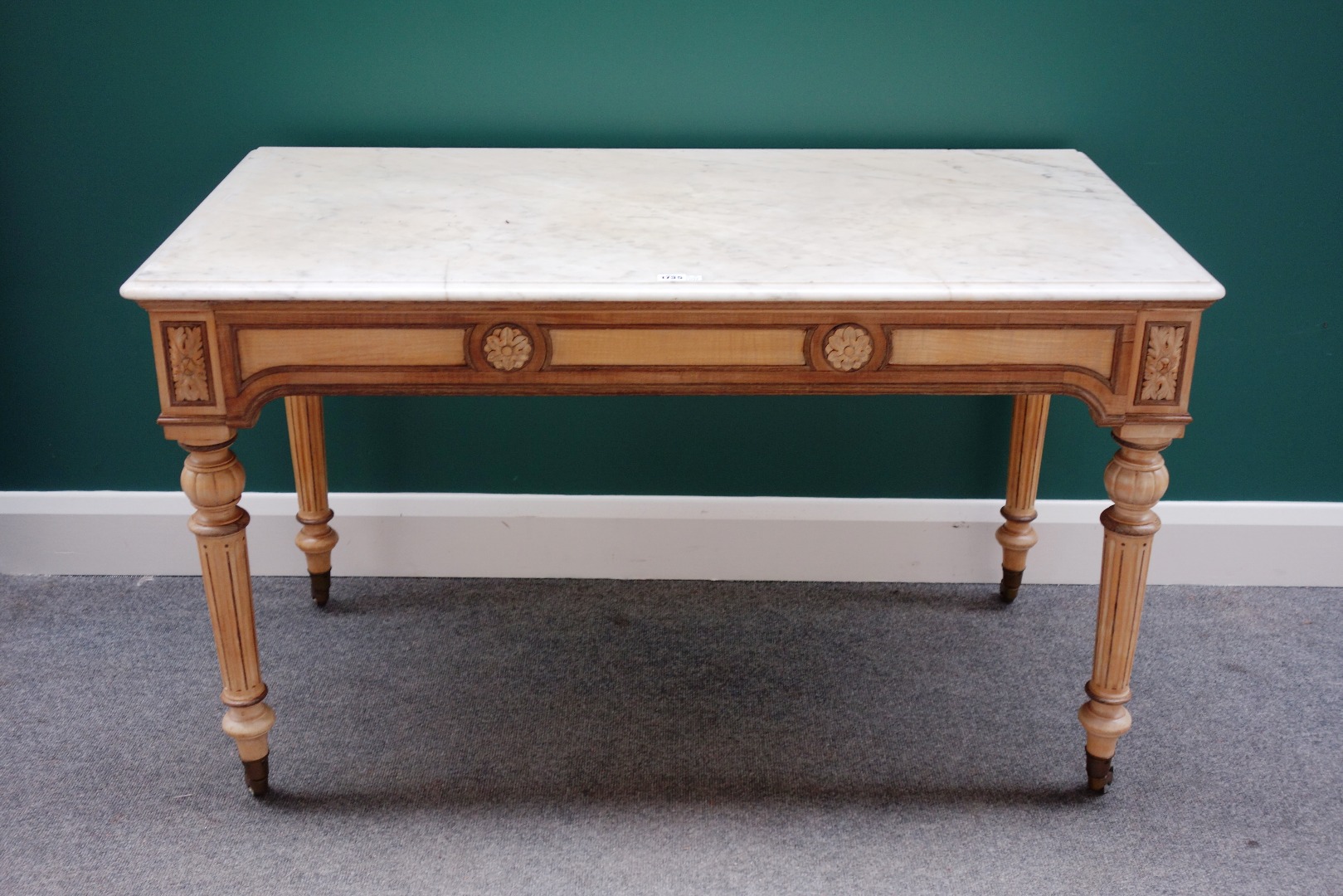 Appraisal: A Victorian side table the rectangular marble top over a