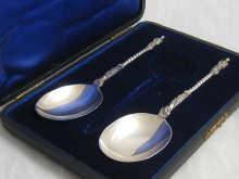 Appraisal: A pair of silver Apostle serving spoons length cm in