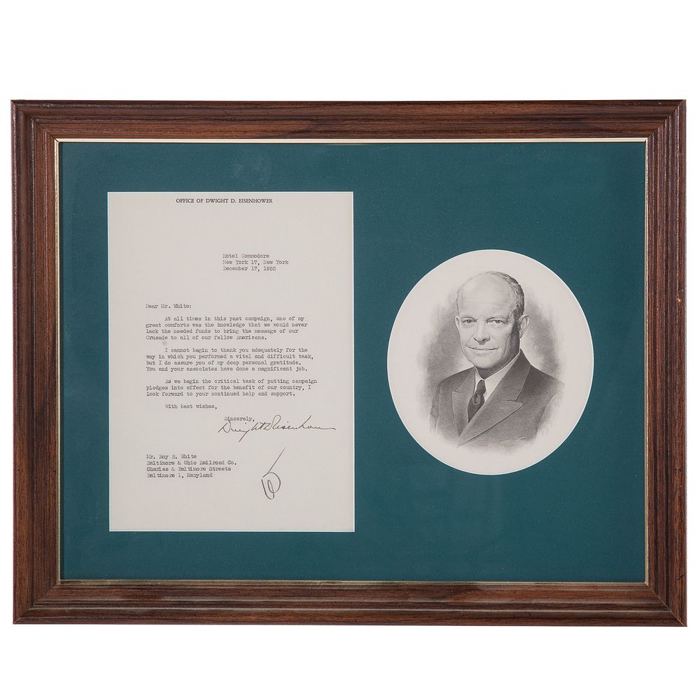 Appraisal: President Dwight Eisenhower Thank You Letter - Thank you letter