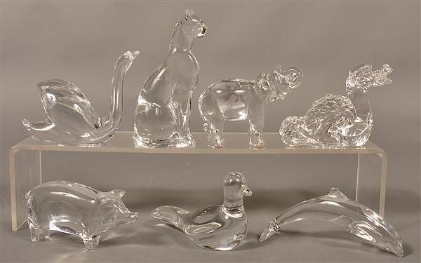 Appraisal: Seven Various Baccarat Crystal Animal Figures Seven Various Baccarat Crystal