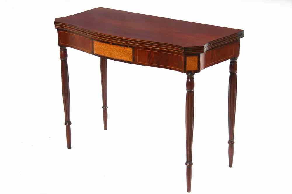 Appraisal: CARD TABLE - Sheraton Period North Shore Mass Card Table