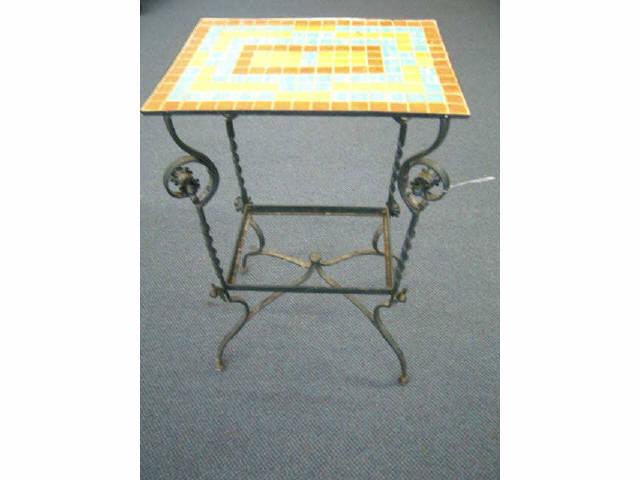 Appraisal: Tile Top Patio Plant Stand