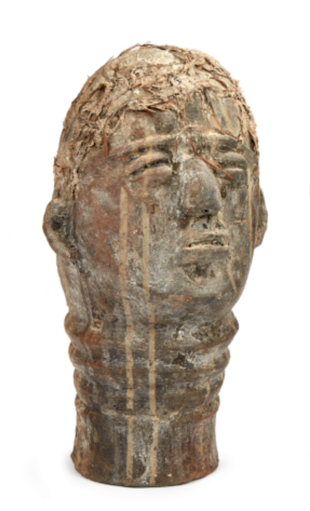 Appraisal: Akan Funerary Head Akan ceramic heads from a ceremonial shrine